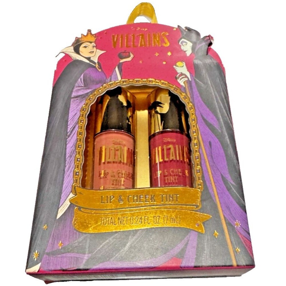 Disney Villains Lip & Cheek Tint 2 Pc Set Evil Queen Maleficent New